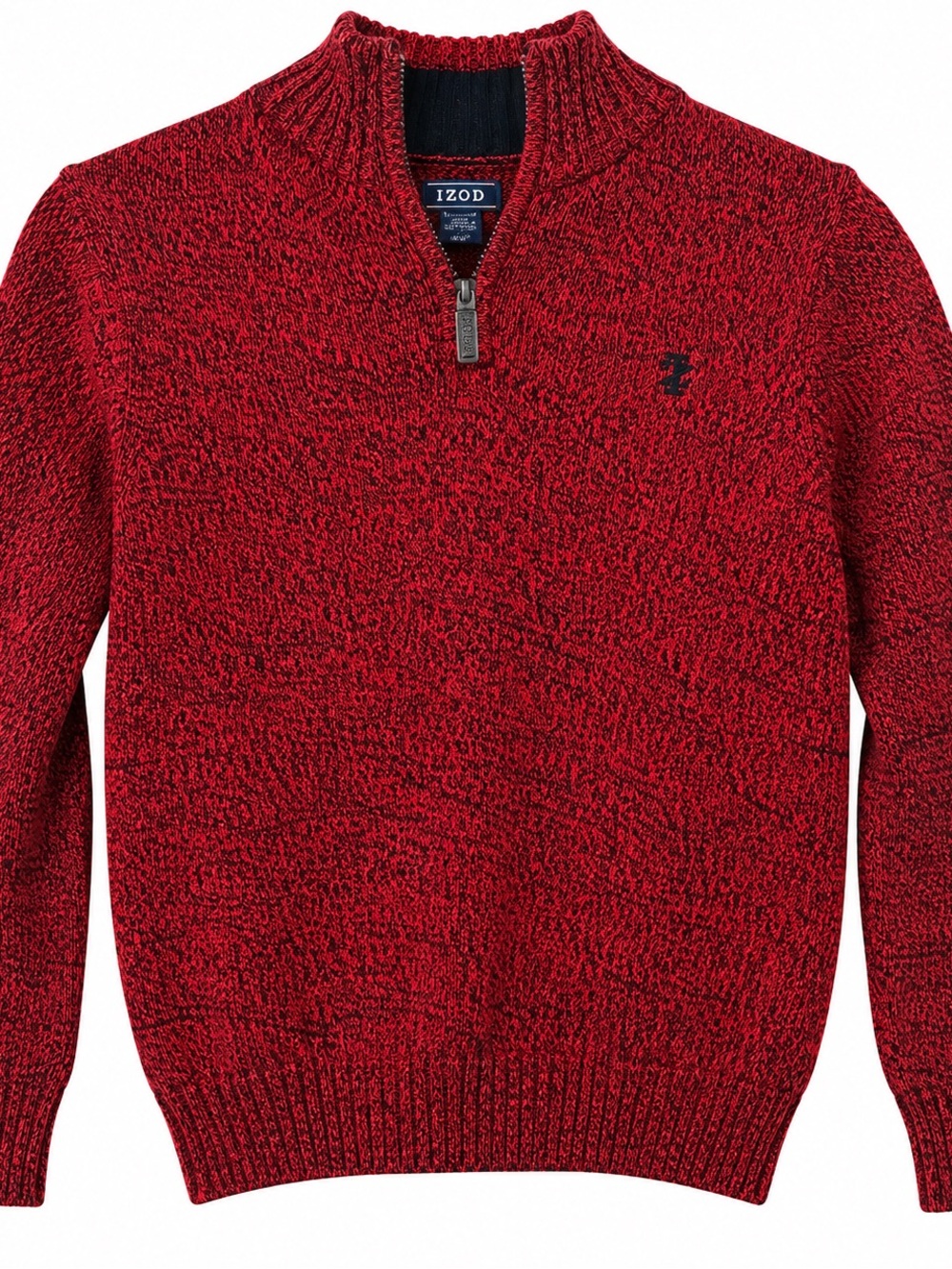 Boy’s Izod Red Marled Quarter-Zip Pullover Sweater